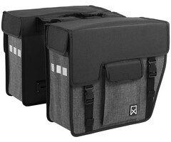 Willex Dubbele Fietstas Shopper Afgeschuind Zwart/Antraciet 33L