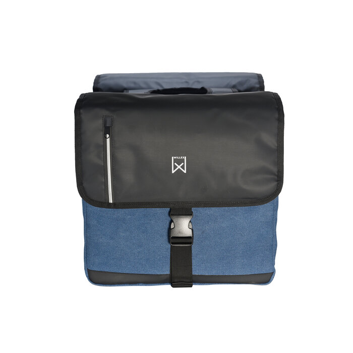 Willex Dubbele Canvas Kantoortas - Blauw/Zwart - 30L
