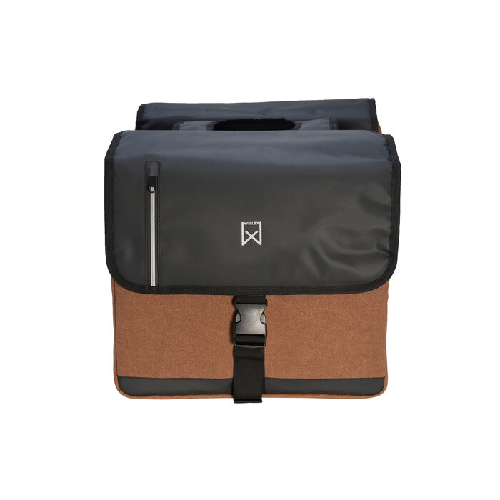 Willex Dubbele Canvas Kantoortas Bruin/Zwart