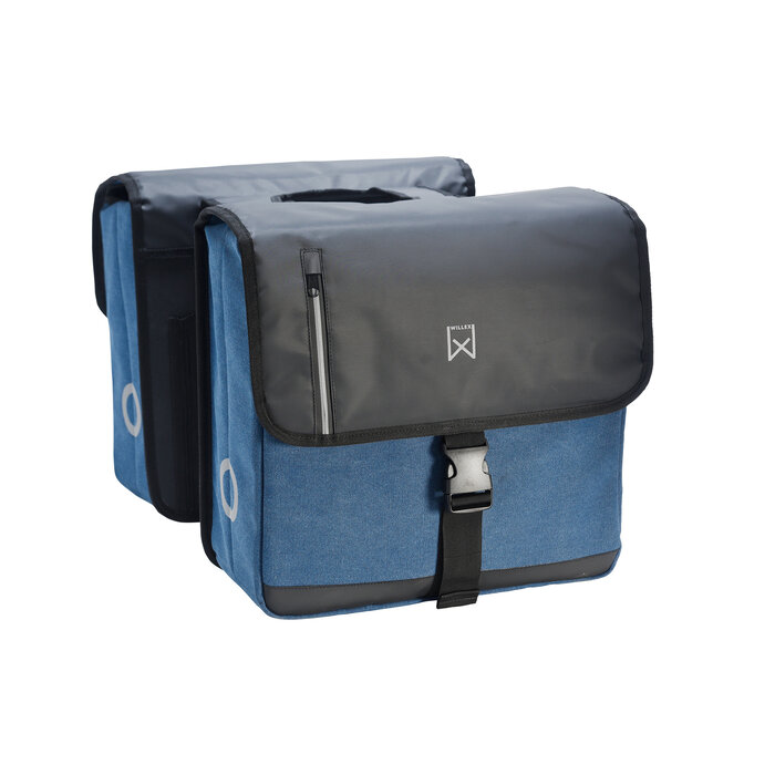 Willex Dubbele Canvas Kantoortas Blauw/Zwart