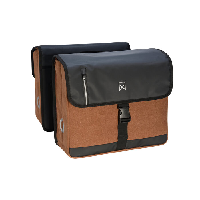 Willex Dubbele Canvas Kantoortas Bruin/Zwart 40L