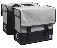 Willex Dubbele Fietstas Canvas  Grijs/Matzwart