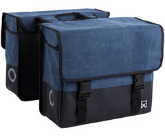 Willex Dubbele Fietstas Canvas Blauw/Matzwart 48L