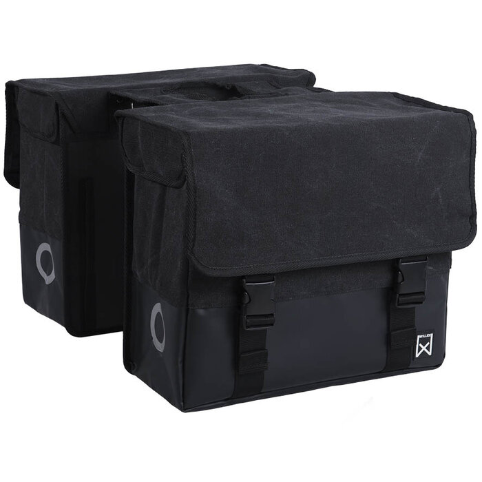 Willex Willex Canvas Dubble Tas + Zwart/Matzwart