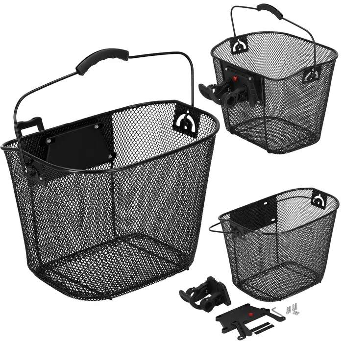 Springos Springos Fietsmand - Kliksysteem - Zwart