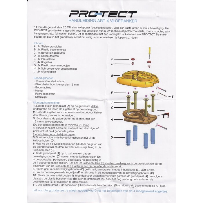 PRO-TECT Pro-Tect Combi ART5 150cm Kettingslot + ART4 Anker