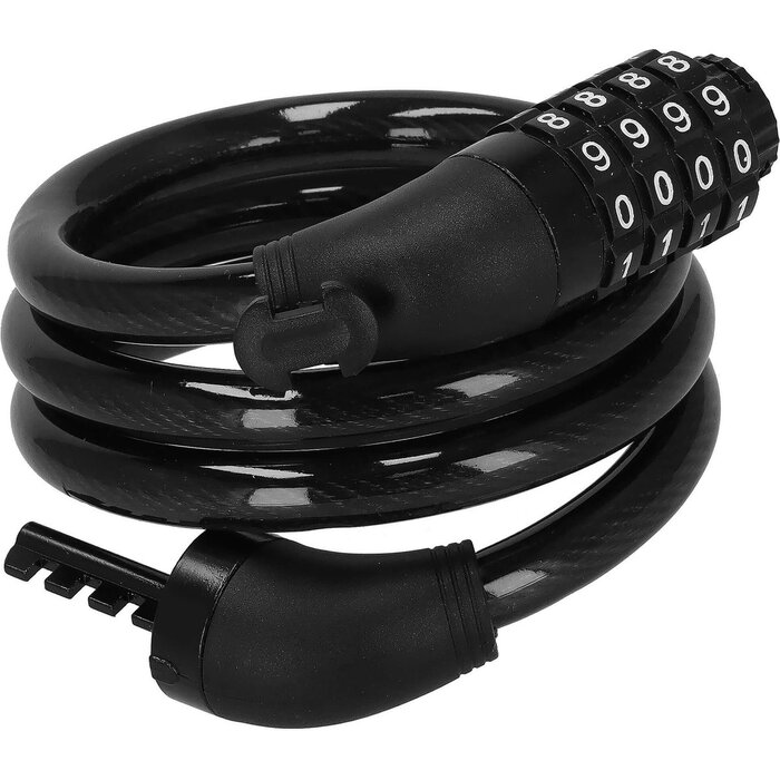 Springos Springos Kabel Cijferslot - 95cm - 4 Cijfers - Zwart