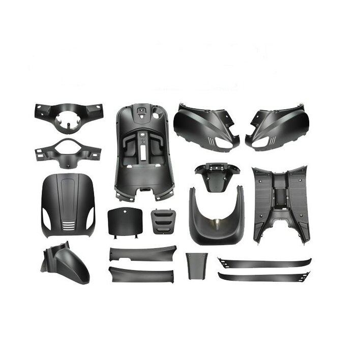 plaatwerkset (china vespa ronde koplamp) zwart mat vx50