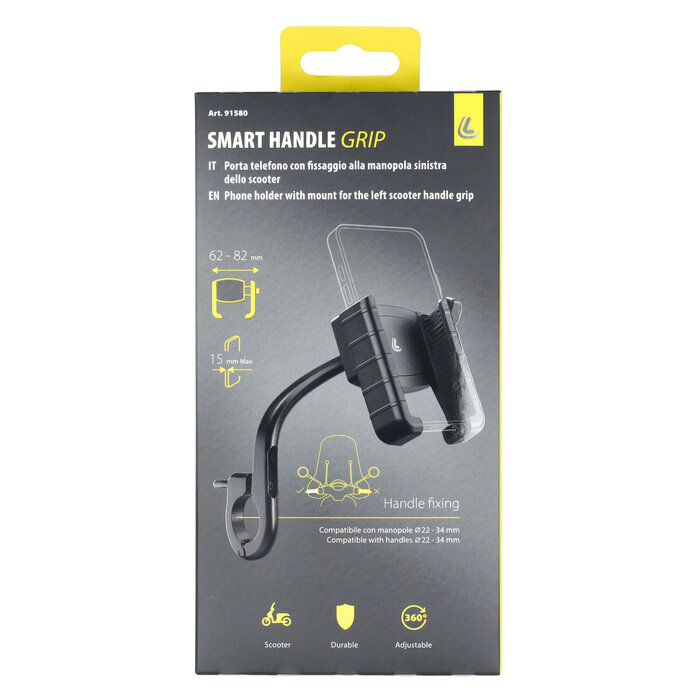 houder lampa telefoon handvatbevestiging links bromfiets, fatbike, motorfiets, scooter 91580