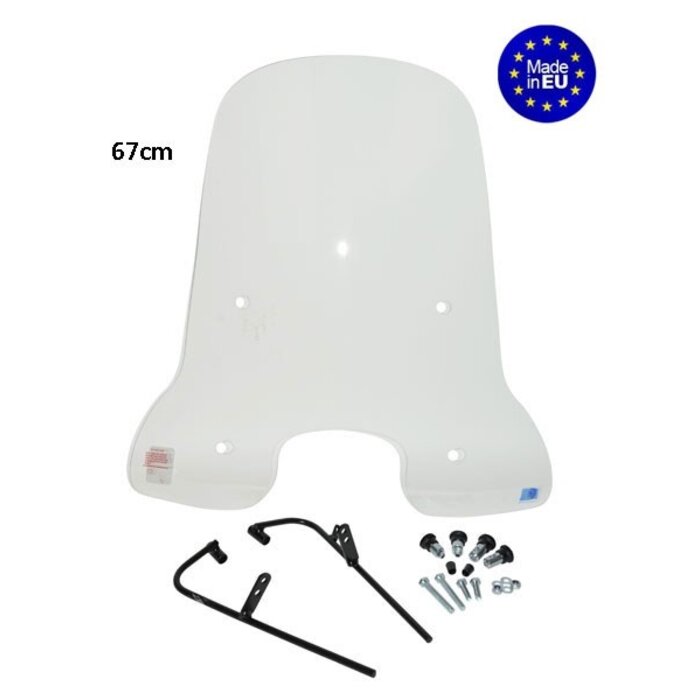 windscherm Regia met bevestigingsset hoog (made in EU) 67cm helder kymco, like