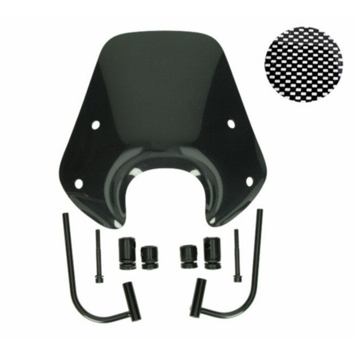 windscherm Regia met bevestigingsset laag (made in EU) 30cm carbon zip2000