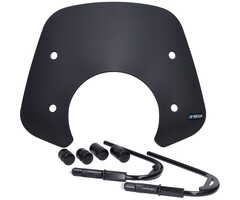 windscherm Regia + bevestigingsset laag (made in EU) >2024 zwart mat vespa, gts 250cc, gts alle mod., gts super 300cc