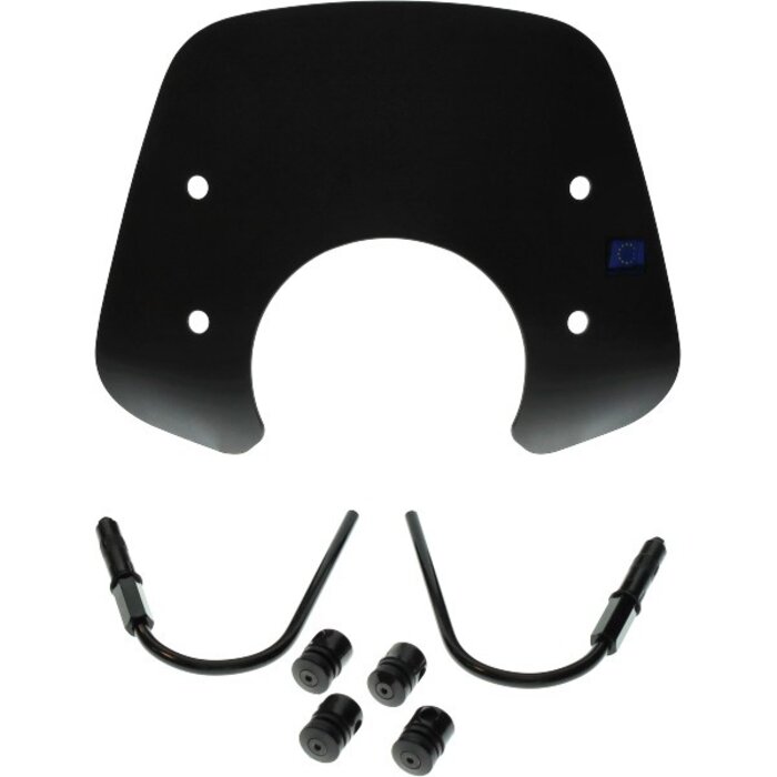windscherm Regia met bevestigingsset laag euro-5 (made in EU) mat zwart gts 125cc, gts 250cc, gts 300 HPE