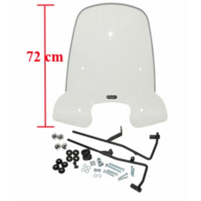 windscherm Peugeot origineel met bevestigingsset hoog 72cm helder tweet pg530-apa-p0l