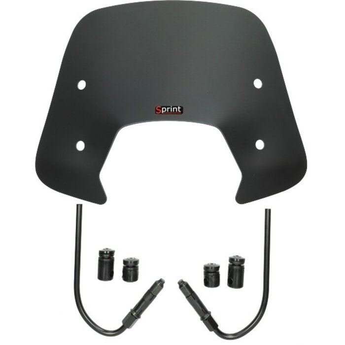 windscherm Regia met bevestigingsset laag (made in EU) zwart mat sprint