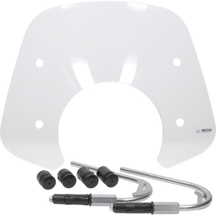 windscherm Regia + bevestigingsset laag (made in EU) >2024 helder vespa, gts 250cc, gts alle mod., gts super 300cc