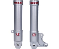 stickerset voorvorkpoot (made in EU) Sebac 4 delig rood/wit piaggio