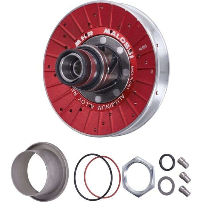 koppeling poelieset malossi mhr aluminium lang blok 128mm minarelli hor+vert, sco aprilia, sco malaguti, sco yamaha 6114590