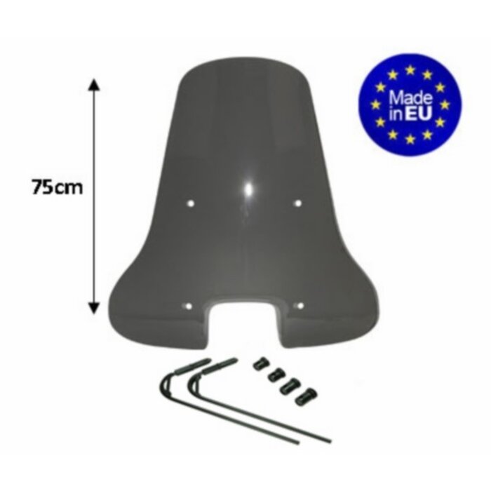 windscherm Regia met bevestigingsset hoog (made in EU) 75cm smoke vespa S