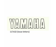 sticker woord [yamaha] wit/zwart aerox