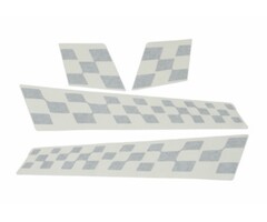 stickerset Piaggio origineel sport finish vlag zwart mat riva, vespa S, vx50 67327700a2