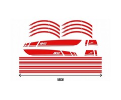 stickerset sport euro-2/4/5 AMG rood 16-delig primavera, sprint