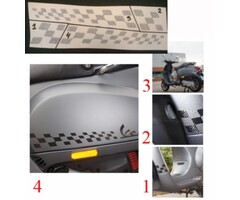 stickerset finish vlag carbon 4pcs riva, vespa lx, vespa S, vx50