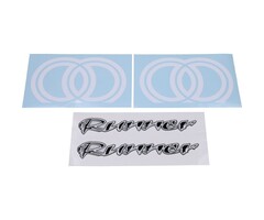 stickerset 3D zwart/grijs 4-delig gilera runner, runner 180cc