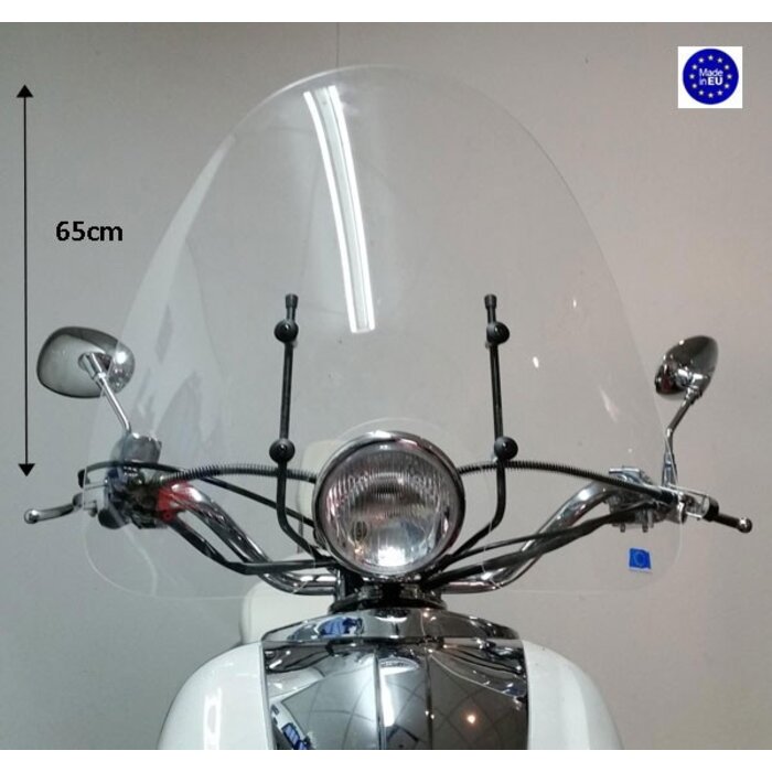 windscherm Regia met bevestigingsset hoog (made in EU) breed 65cm helder agm, cello/allo, china retro/torino, mojito, palermo