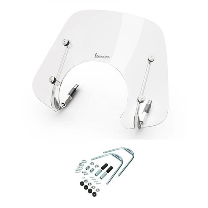 windscherm Piaggio origineel met bevestigingsset laag euro-5 2022/2023 helder gts 300 1b010107