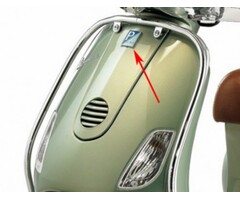 logo klik Piaggio origineel piaggio voorscherm chroom/blauw gts alle mod., primavera, sprint, lxv, vespa lx, vespa S 576464