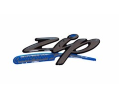 sticker Piaggio origineel woord [zip quattro] zijscherm 3d zwart/chroom zip2006 4t 620835