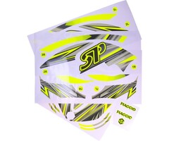 stickerset GP1 (alle piaggio modellen) geel fluor 16-delig zip 2t , zip 4t