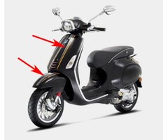 stickerset Piaggio origineel voorscherm voorspatbord antraciet/oranje primavera, sprint 606078m0002=op=op