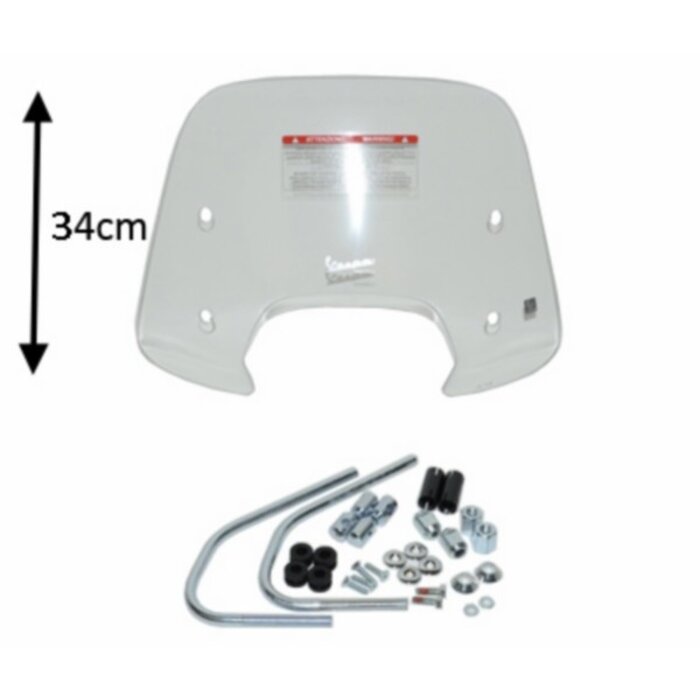 windscherm Piaggio origineel met bevestigingsset laag 34cm helder sprint 1b001027