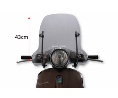 windscherm malossi met bevestigingsset laag 43cm smoke primavera 4516332