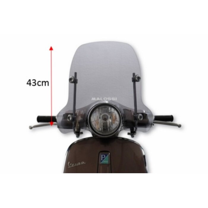 windscherm malossi met bevestigingsset laag 43cm smoke primavera 4516332