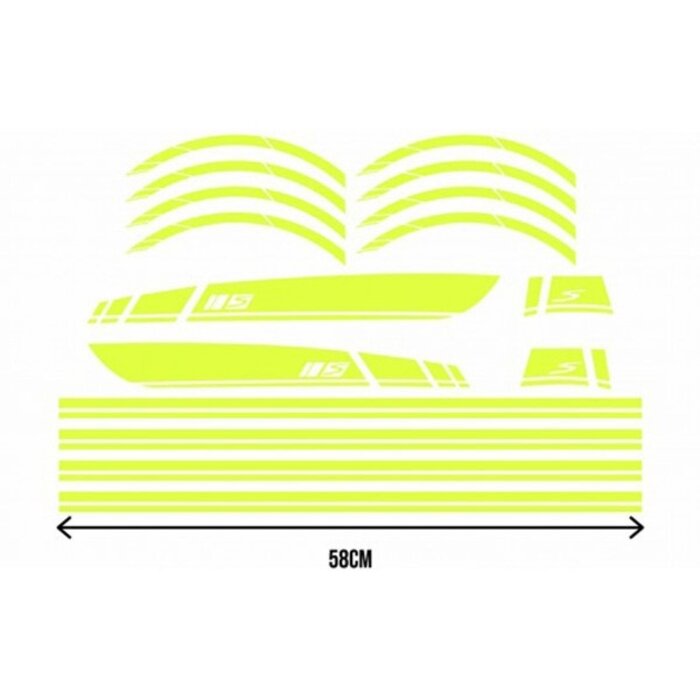 stickerset sport euro-2/4/5 AMG geel fluor 16-delig primavera, sprint