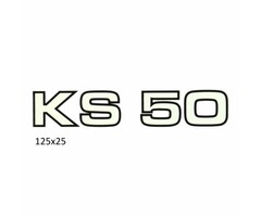 sticker zijscherm wit/zwart Zundapp KS50 529