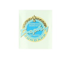 sticker rond tank Trophy 1975 goud/blauw zundapp