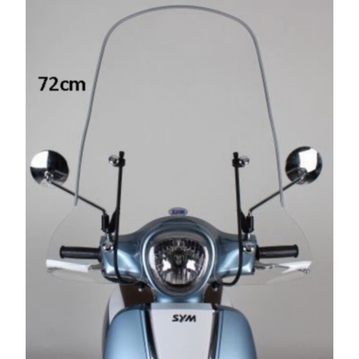 windscherm Sym origineel met bevestigingsset hoog 72cm helder fiddle 3 sy530-fi3-00l