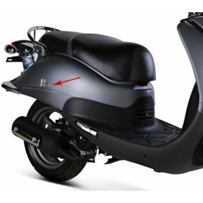 sticker Sym origineel zijscherm recht chroom allo 87128-aca-10