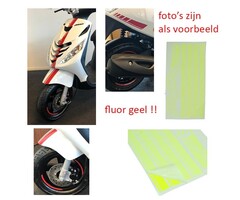 stickerset sport euro-2/4/5 AMG geel fluor 14-delig zip2000
