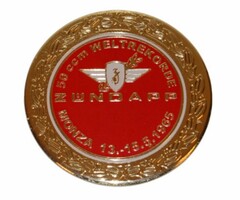 embleem benzinetank rond rood/goud zundapp monza z517-12.127/r