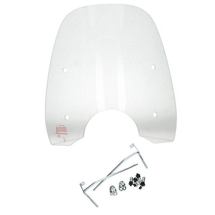 windscherm met bevestigingsset laag (made in EU) razzo-pisa/ helder turbho RS-50=op=op