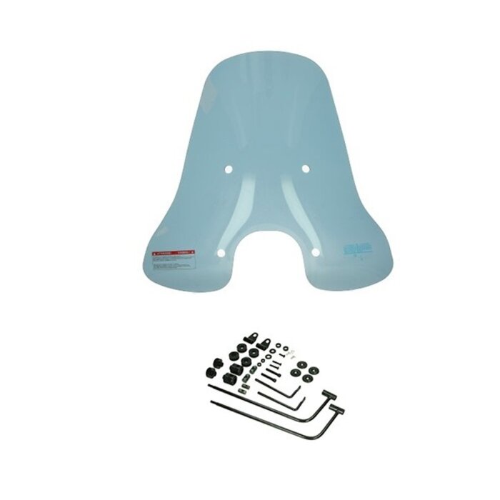 windscherm DMP met bevestigingsset hoog vierkante koplamp smoke agm VX50s, BTC Riva Sport, china vespa S, vespelini