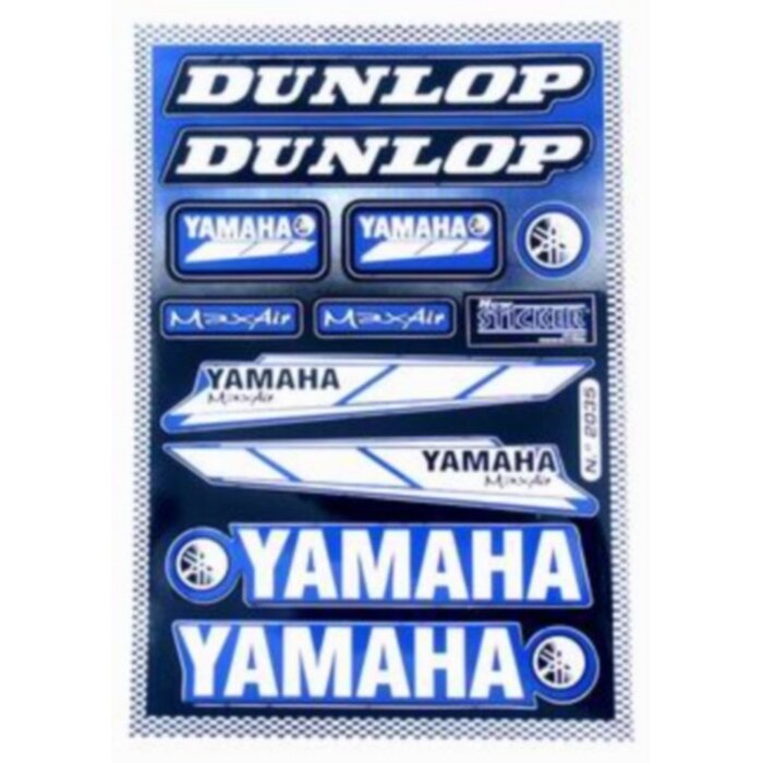 stickerset falko sponsor Dunlop/Max air/Yamaha blauw 11-delig universeel 982035