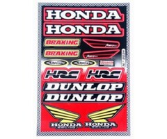 stickerset falko sponsor Dunlop/Honda/HRC rood 14-delig universeel 982034