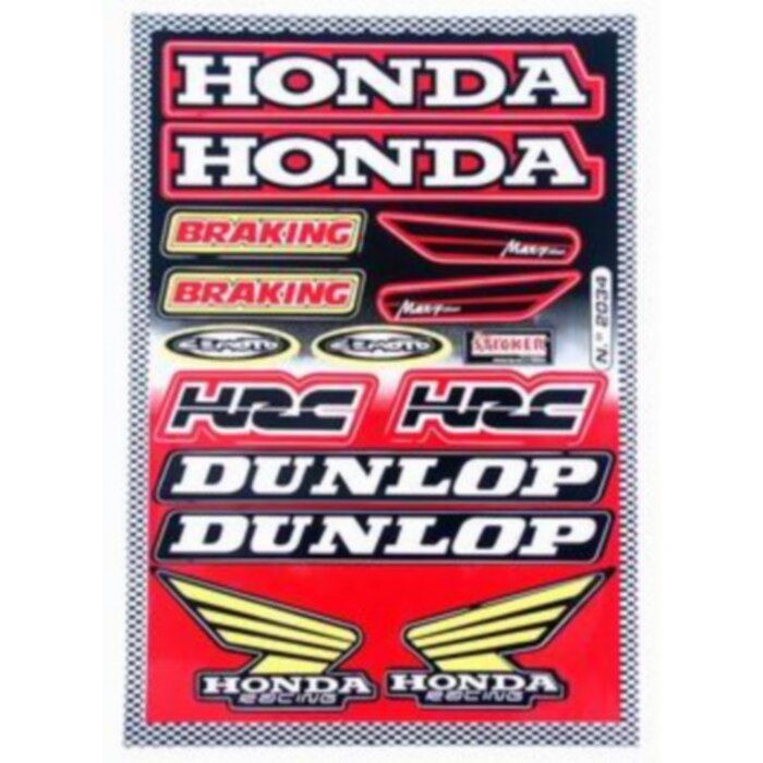 stickerset falko sponsor Dunlop/Honda/HRC rood 14-delig universeel 982034