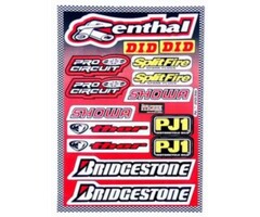 stickerset falko sponsor Bridgestone/Renthal/Showa/Splitfire rood 15-delig universeel 982036